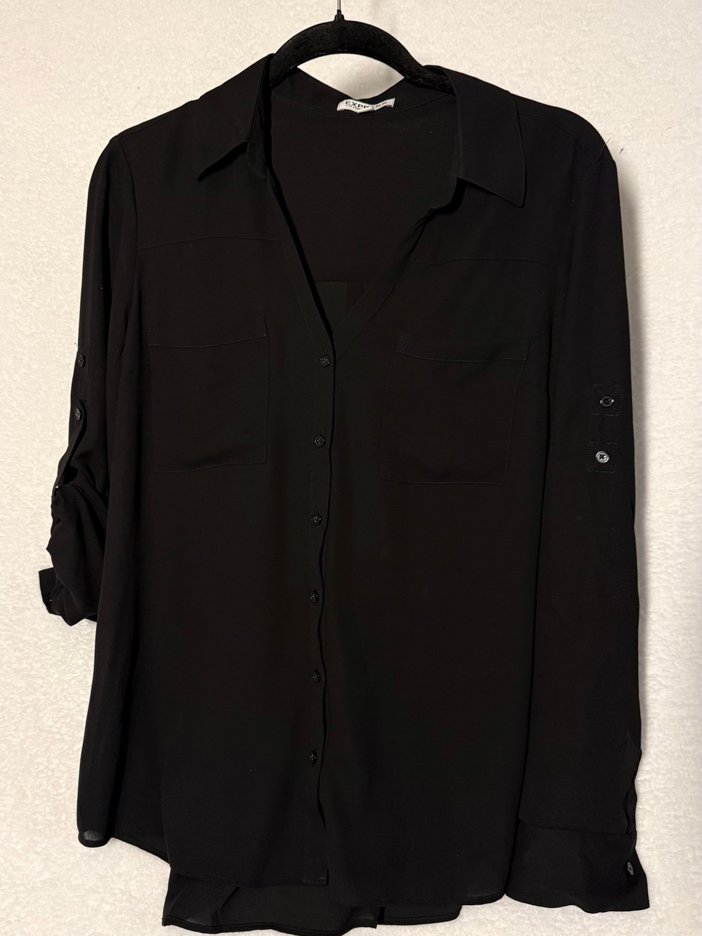 Express Black Button-Down Shirt